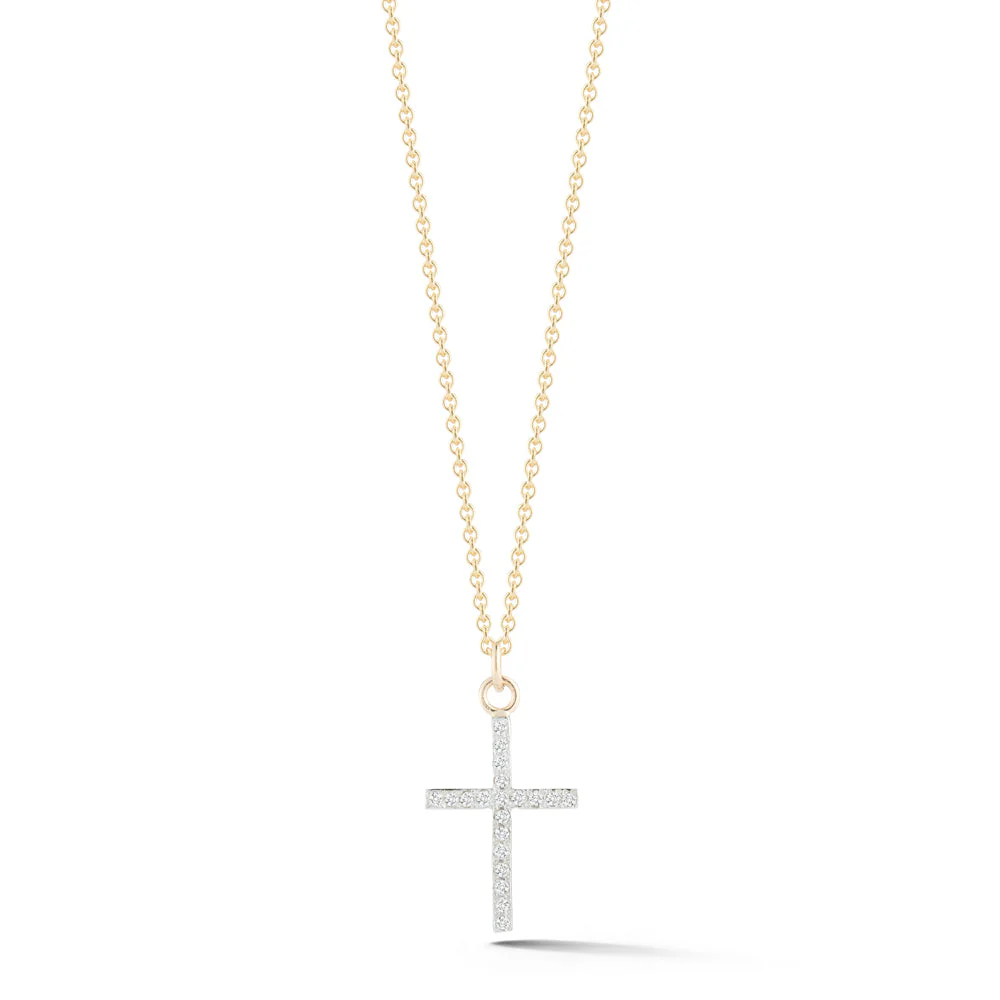 14kt Gold Small Diamond Cross Necklace - Image 3