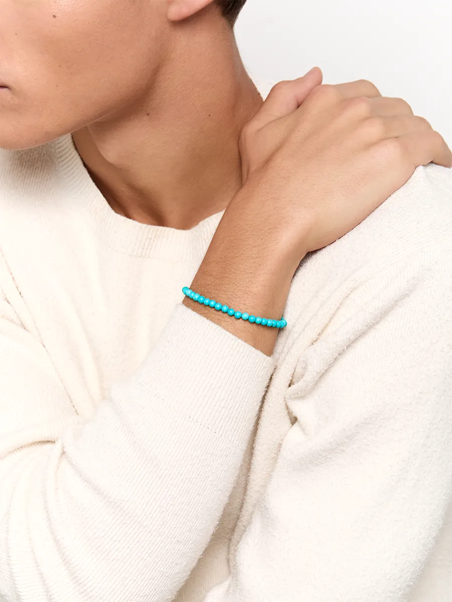 14kt 4mm Turquoise Bead Bracelet - Image 2