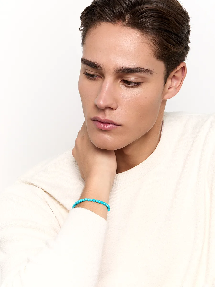 14kt 4mm Turquoise Bead Bracelet - Image 4