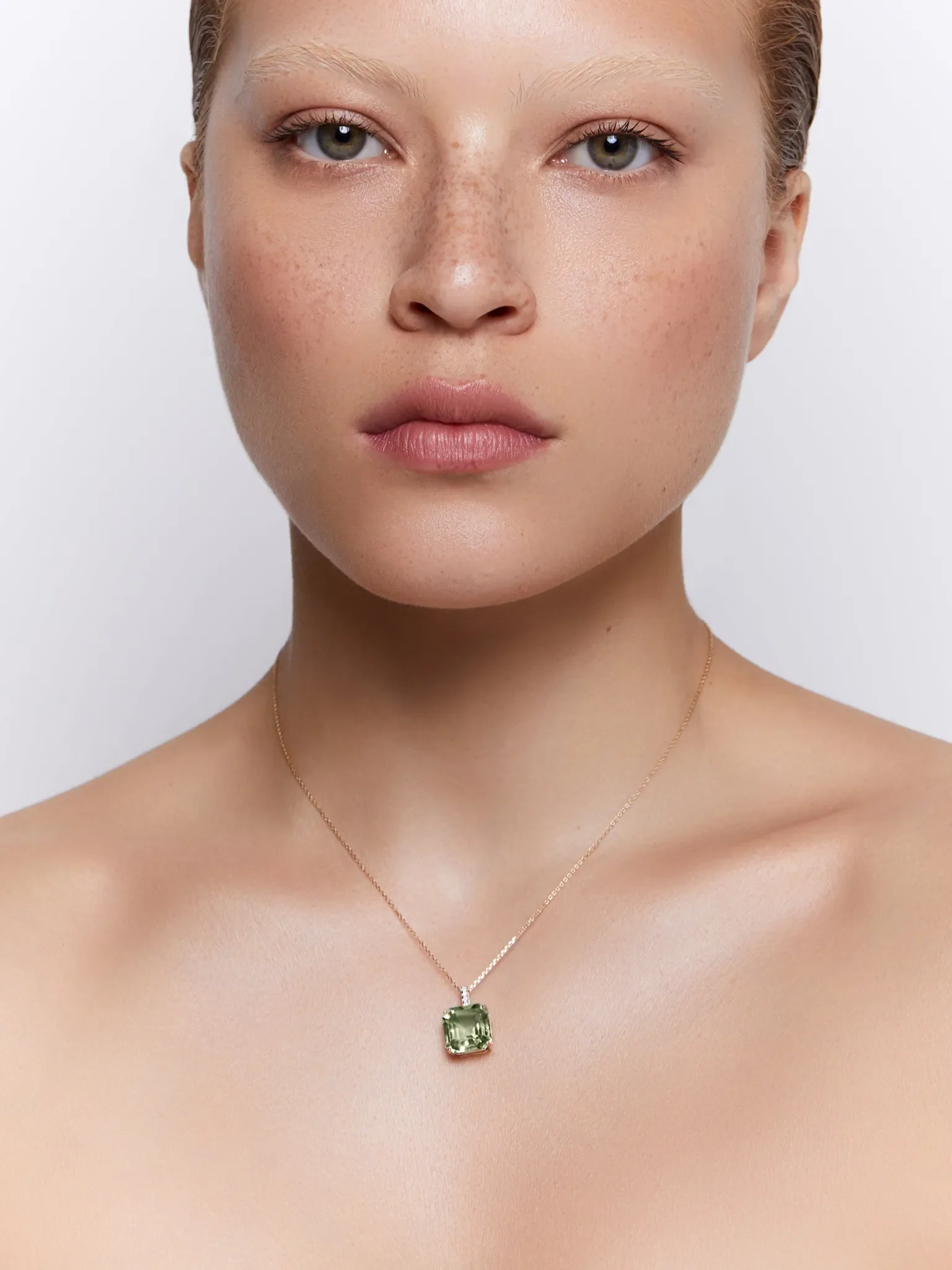 14kt Asscher Cut Green Amethyst Necklace - Image 2