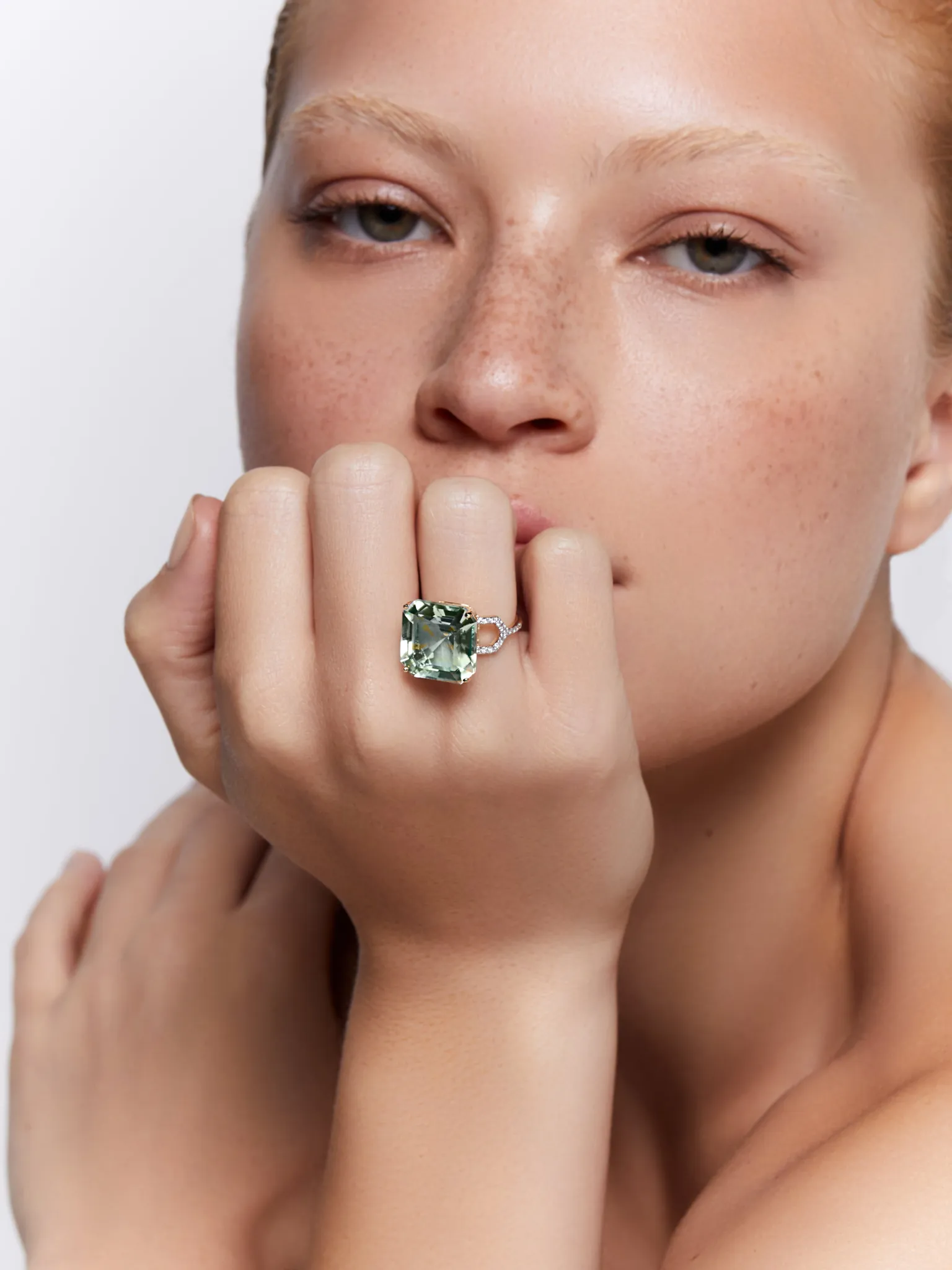 14kt Asscher Cut Green Amethyst Ring - Image 6