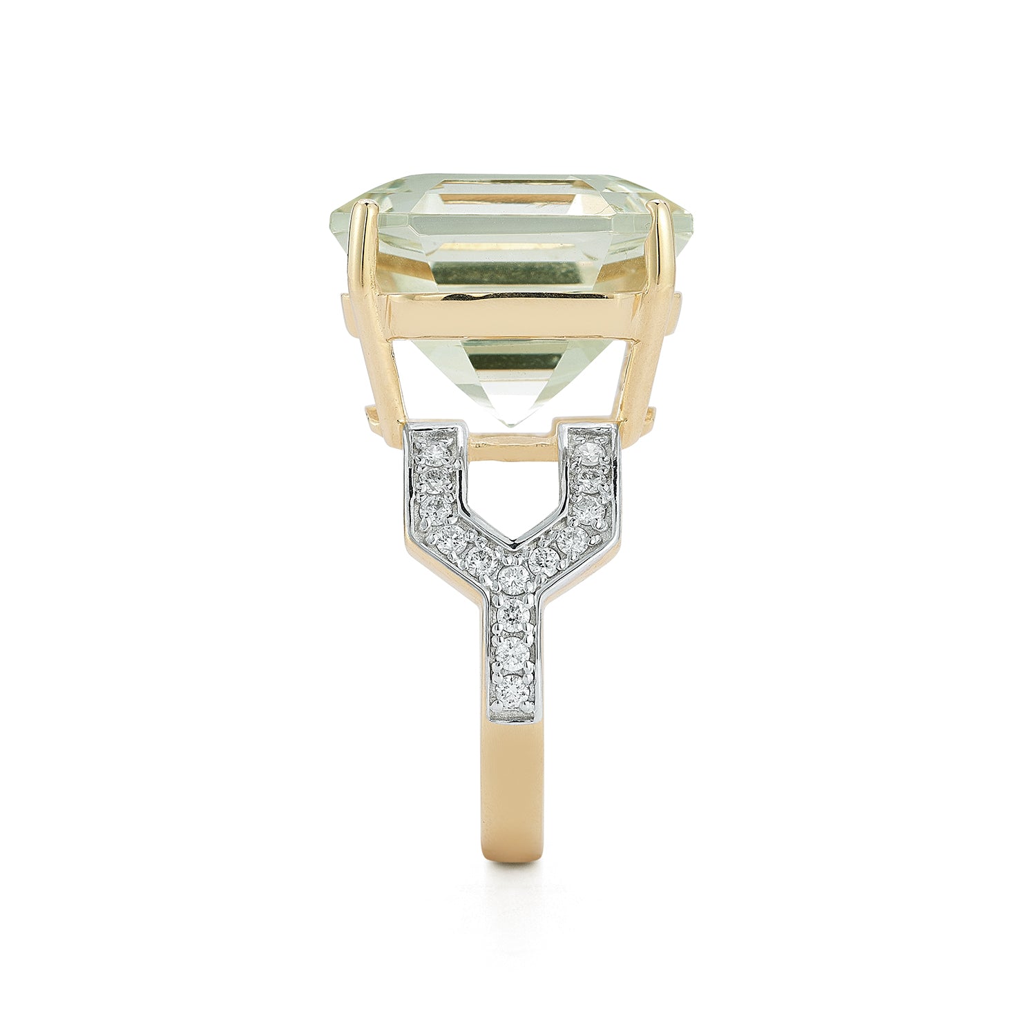 14kt Asscher Cut Green Amethyst Ring - Image 9