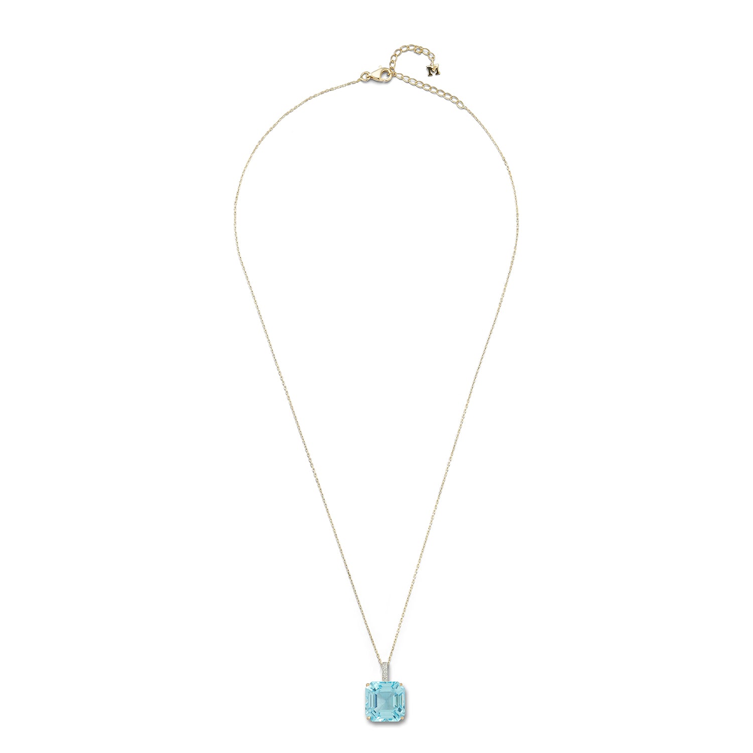 14kt Asscher Cut Swiss Blue Topaz Necklace - Image 3