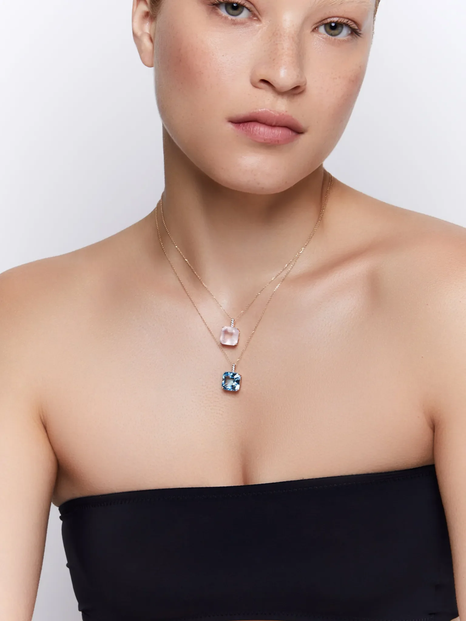 14kt Asscher Cut Swiss Blue Topaz Necklace - Image 8