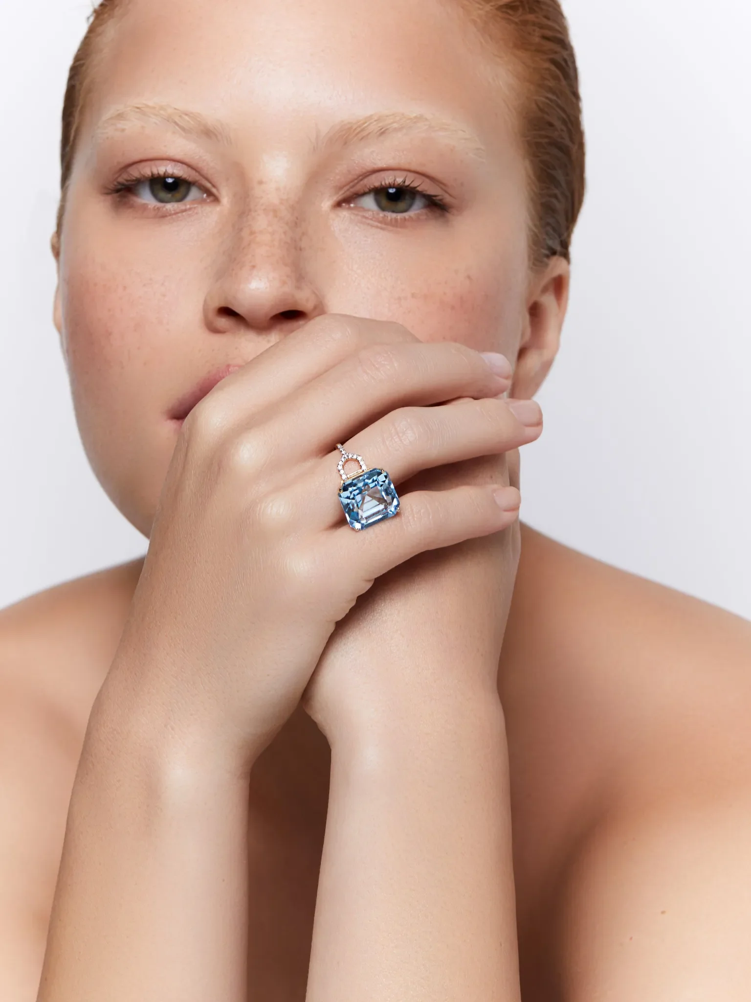 14kt Asscher Cut Swiss Blue Topaz Ring - Image 7