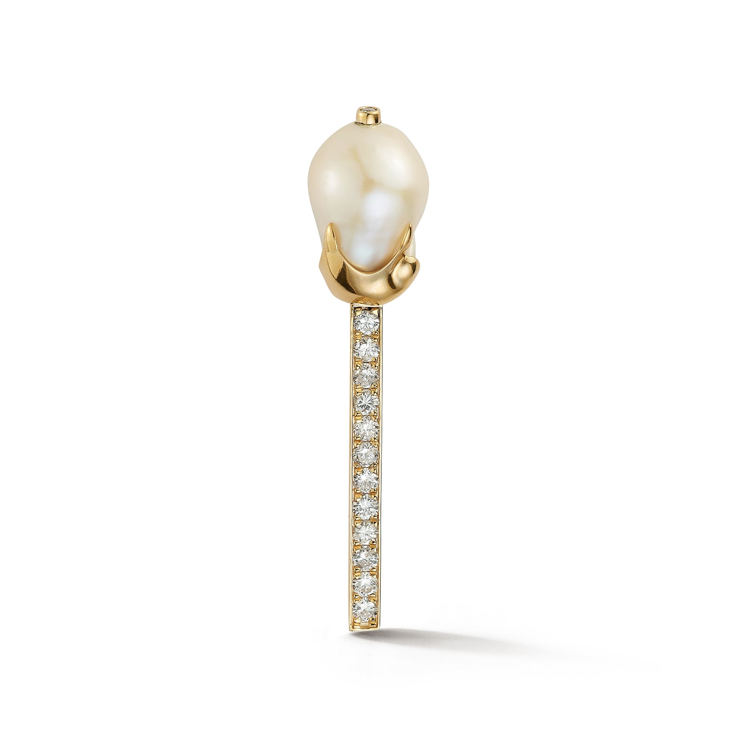 14kt Baroque Pearl Scepter Brooch - Image 4