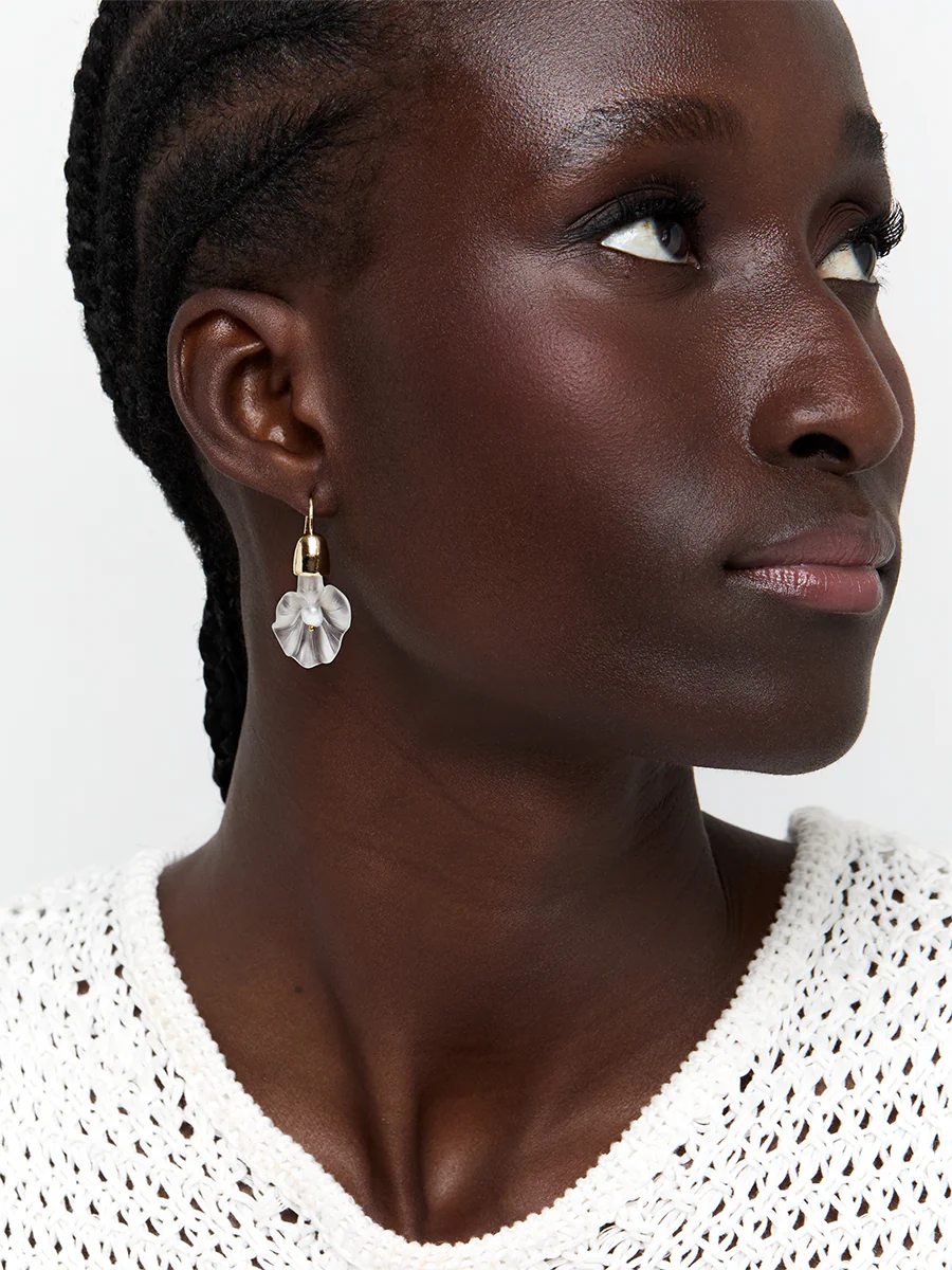 14kt Calla Lily Baroque Pearl Drop Earrings - Image 3