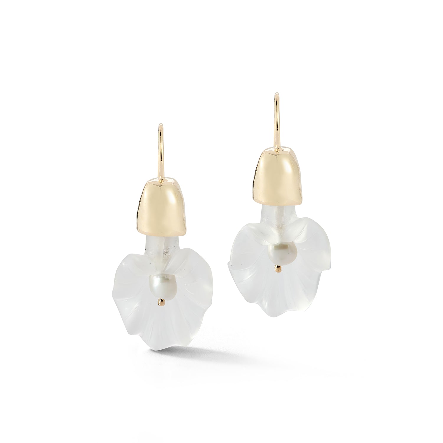 14kt Calla Lily Baroque Pearl Drop Earrings - Image 5