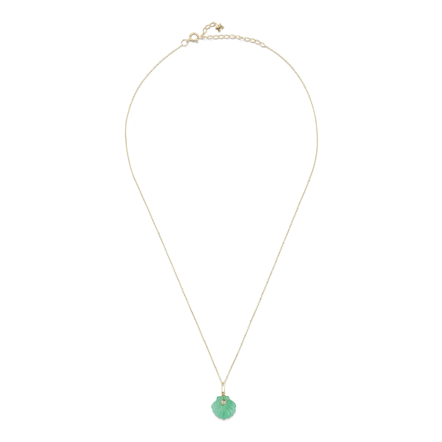 Carved Jade Venus Shell Necklace - Image 3