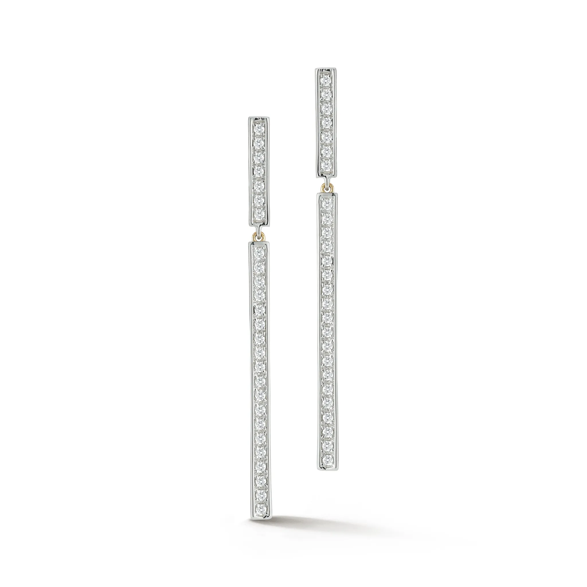 14kt Diamond Bar Drop Earrings - Image 3