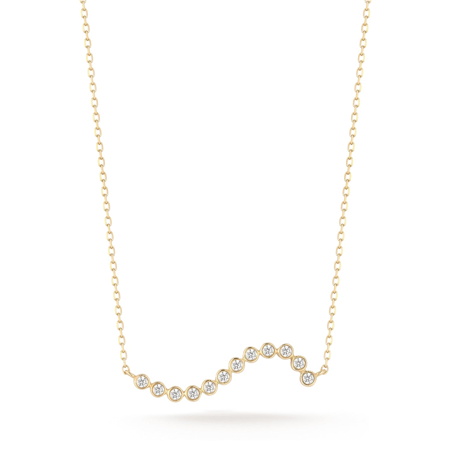 Diamond Bezel Wave Necklace