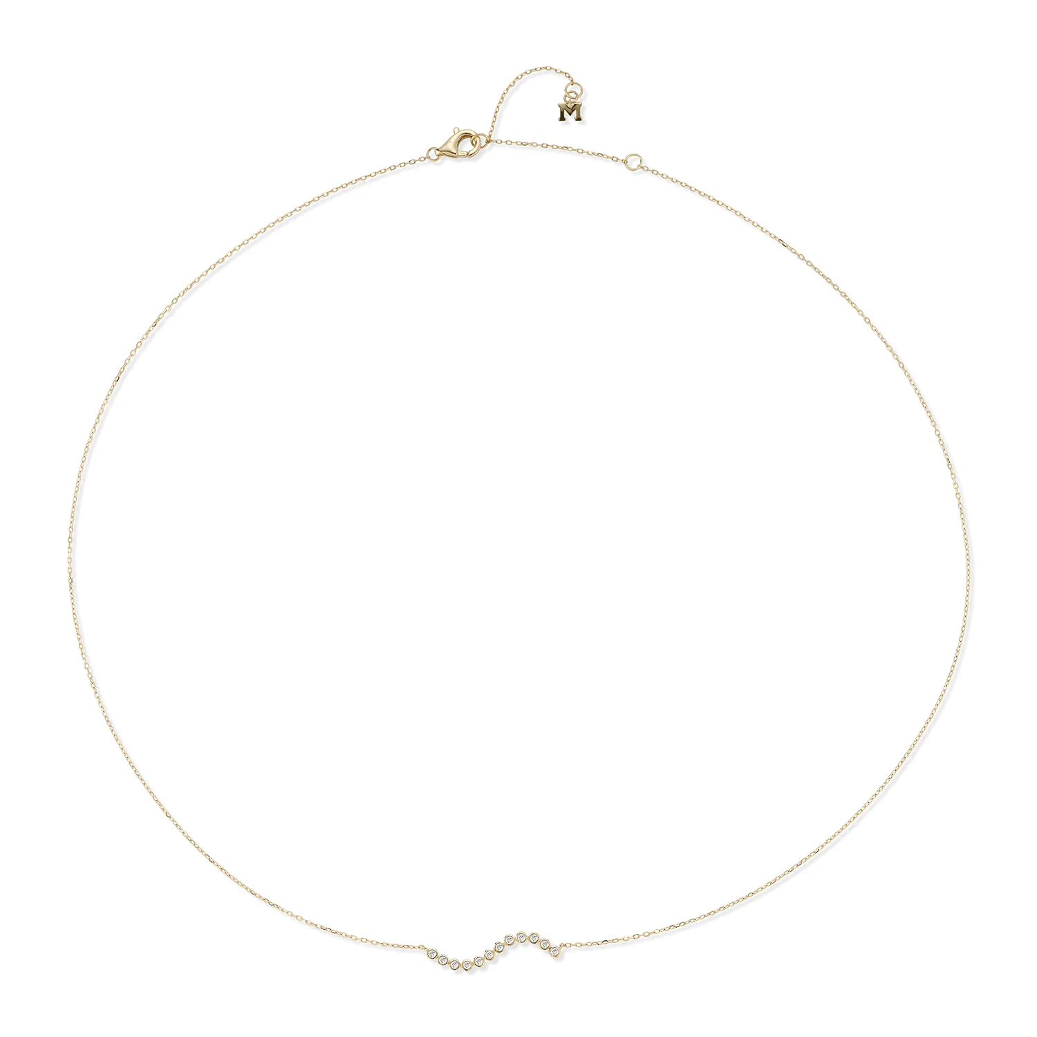 Diamond Bezel Wave Necklace - Image 3