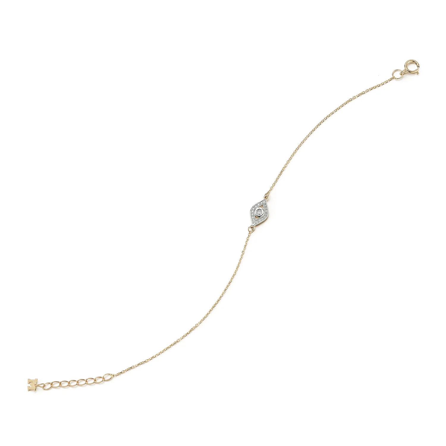 14kt Diamond Evil Eye Chain Bracelet - Image 5