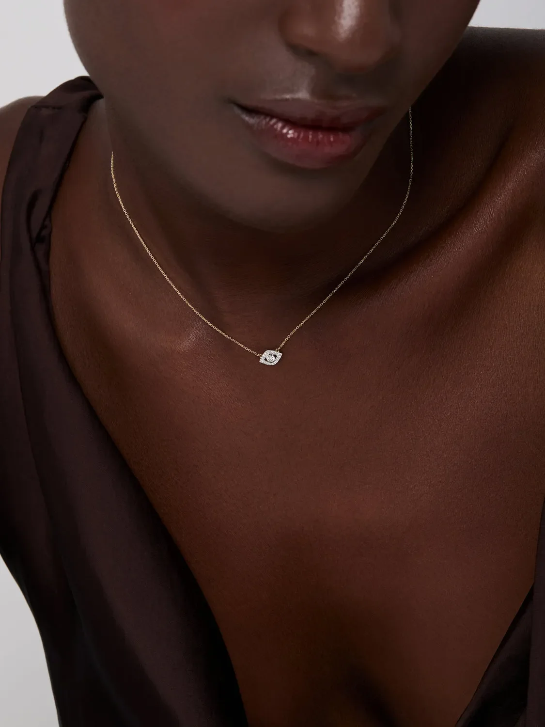 14kt Diamond Evil Eye Necklace - Image 2