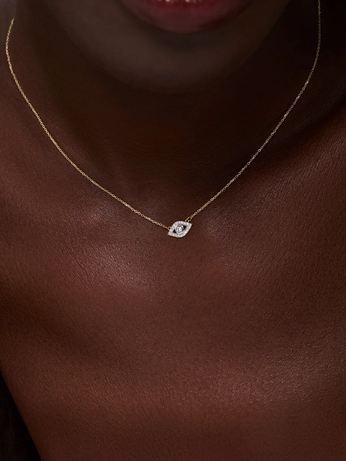 14kt Diamond Evil Eye Necklace - Image 3