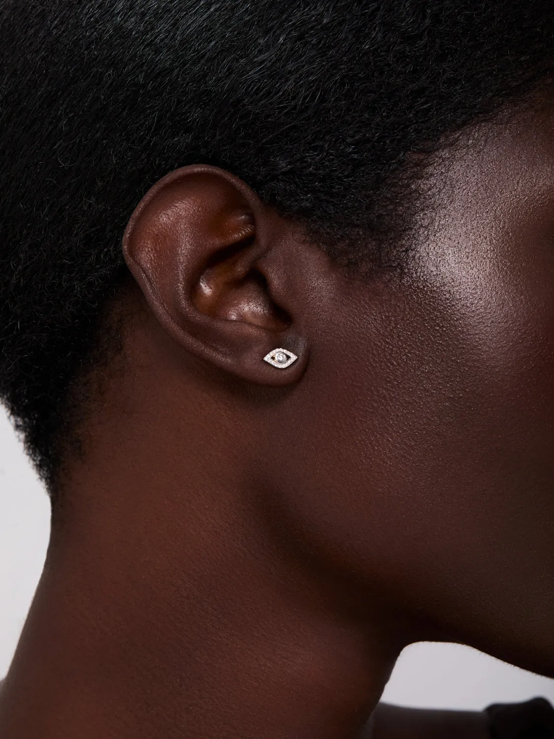 14kt Diamond Evil Eye Studs - Image 2