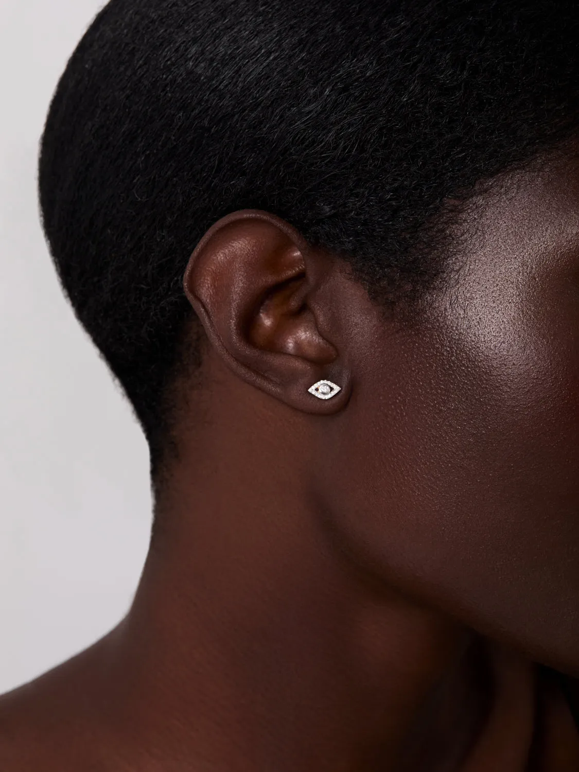 14kt Diamond Evil Eye Studs - Image 4