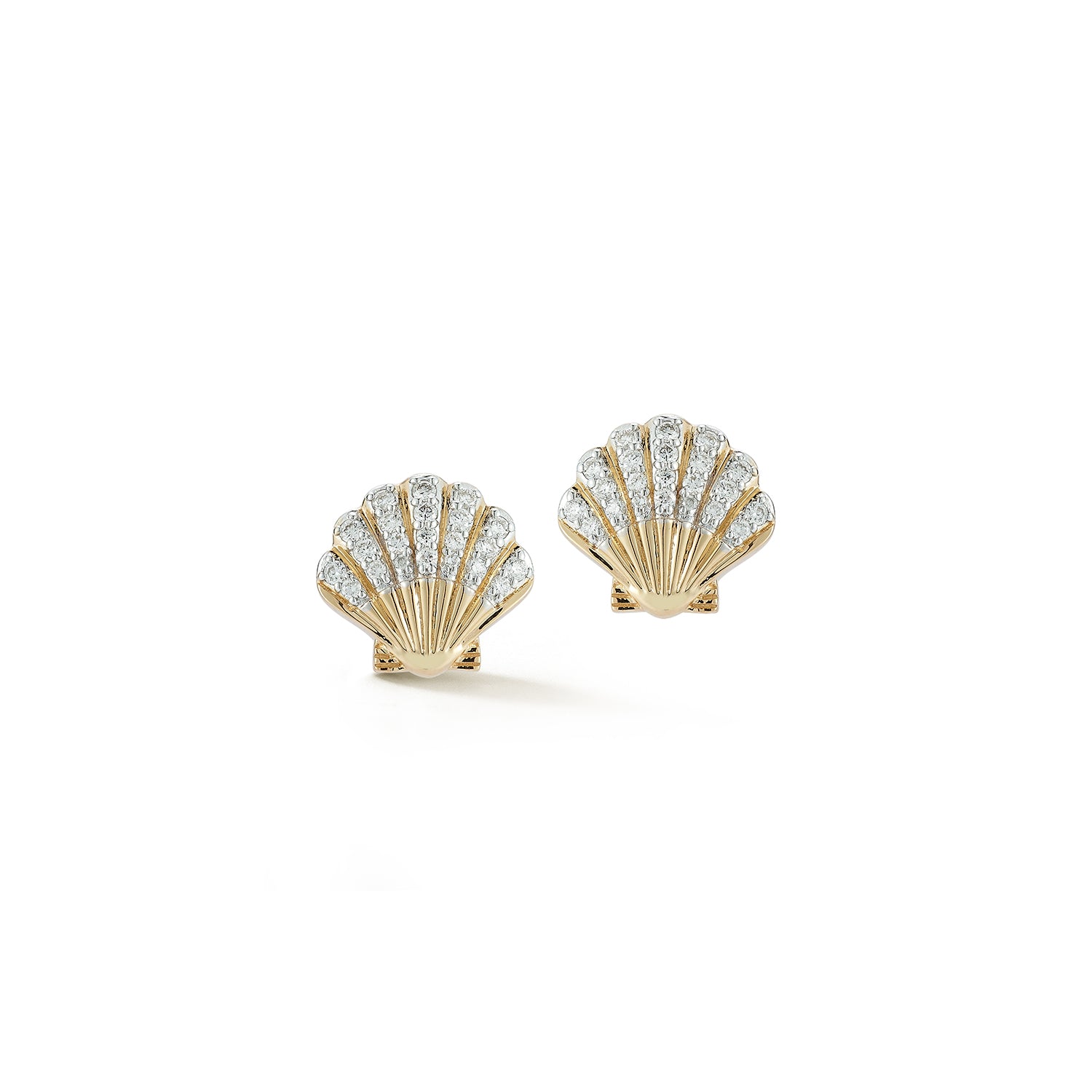 14kt Diamond Venus Shell Studs - Image 5
