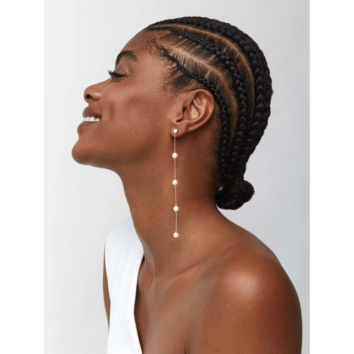 14kt Diamonds and Pearls Drizzle Earrings - Image 2