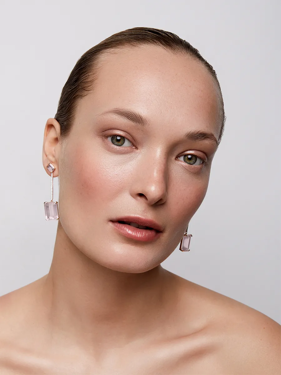 14kt Gold Barely Blush Earring - Image 3