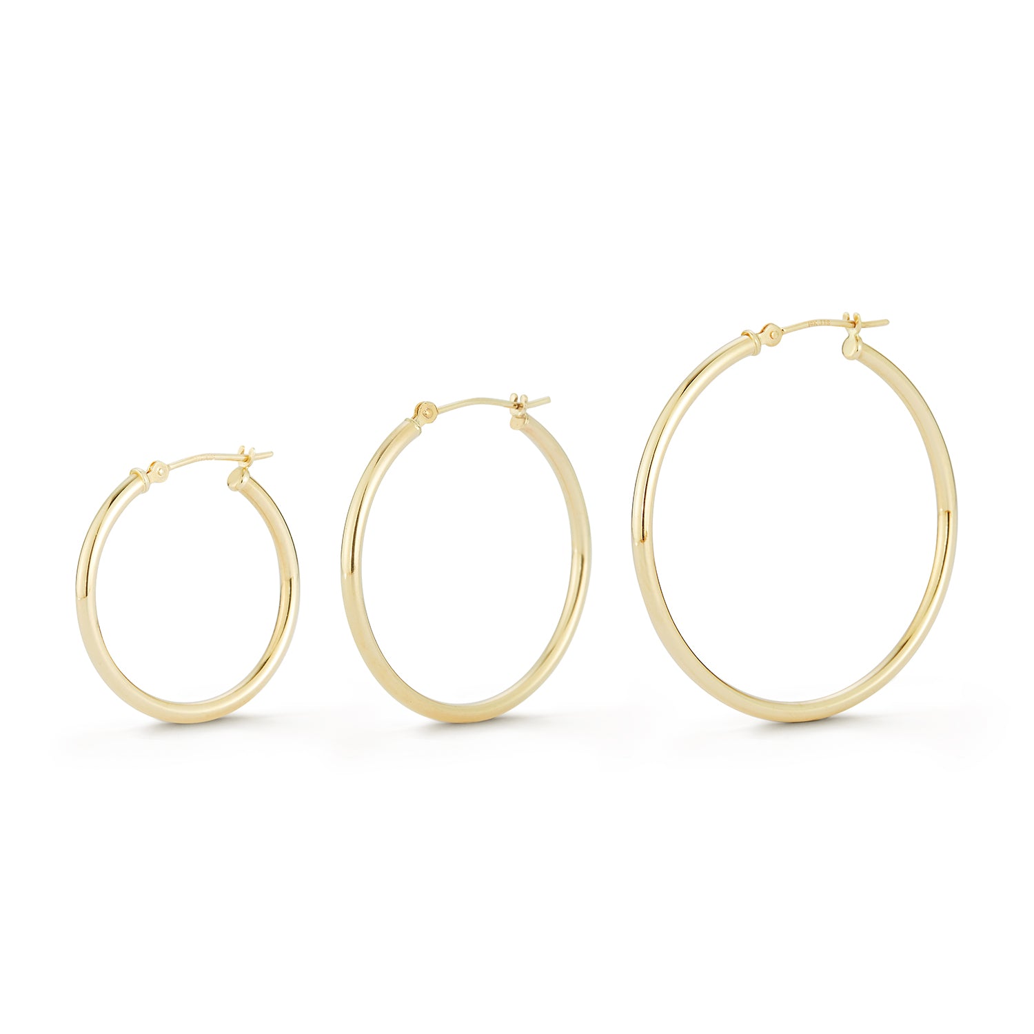 14kt 25mm Gold Hoops - Image 3