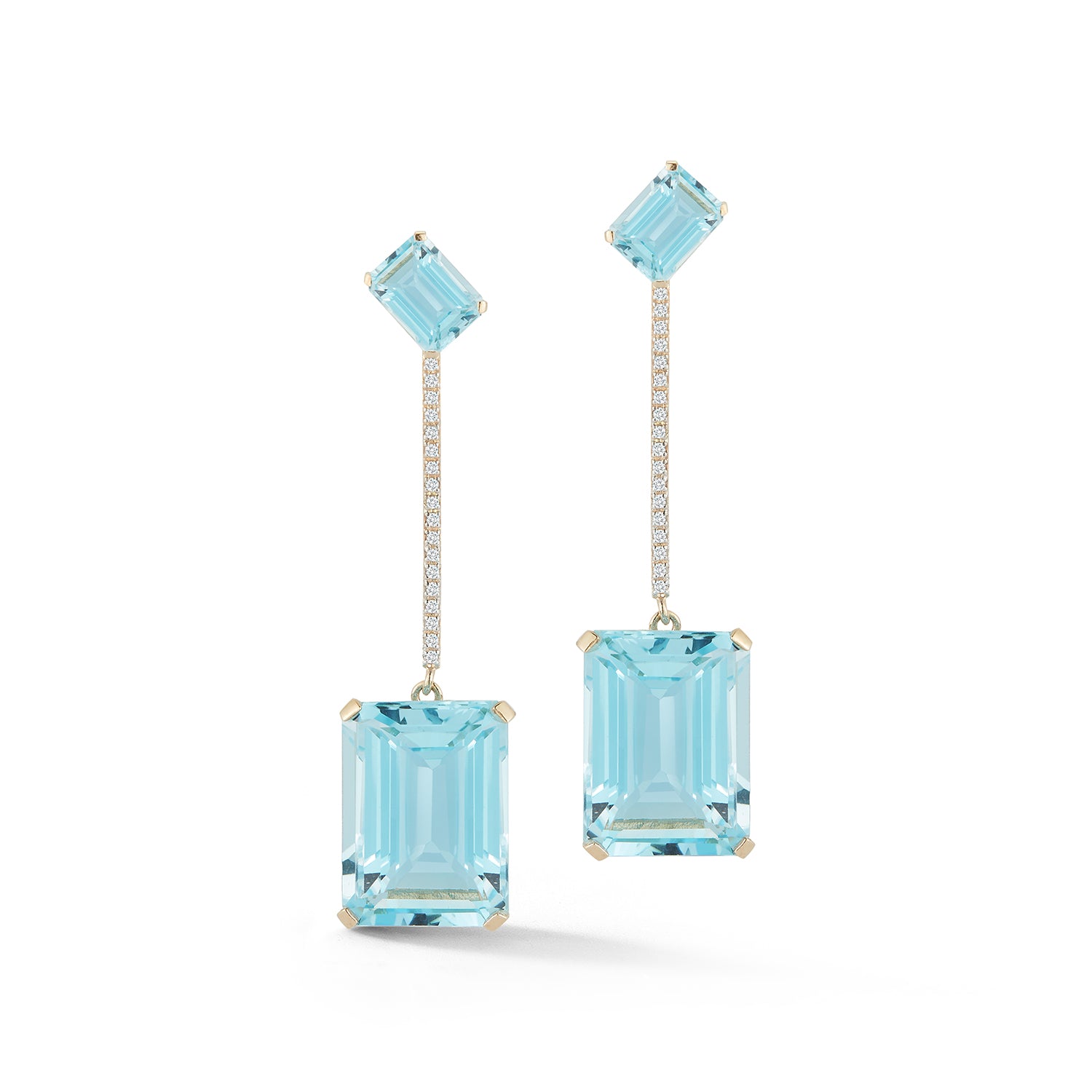 14kt Gold Something Blue Earrings - Image 3