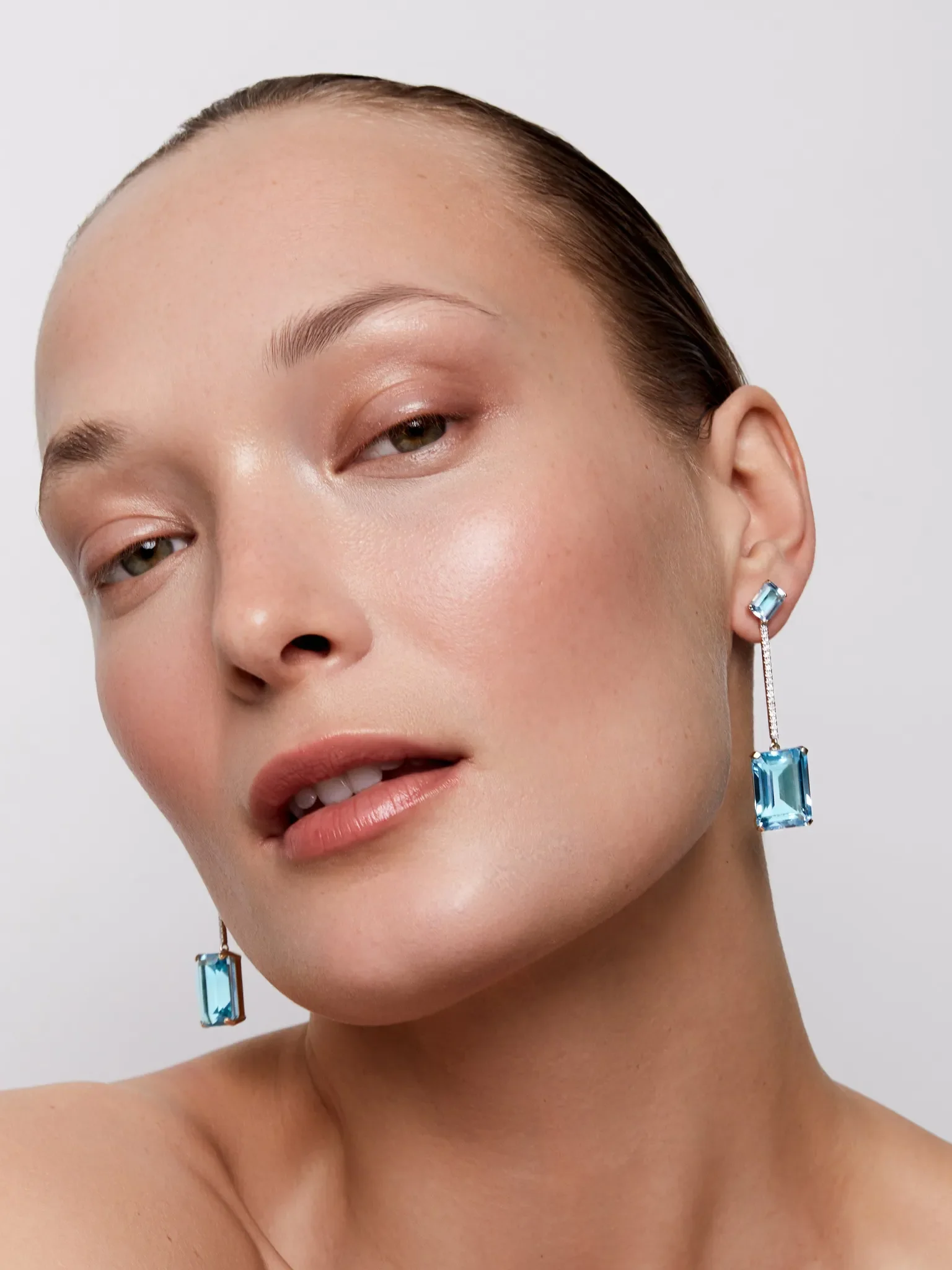 14kt Gold Something Blue Earrings - Image 4
