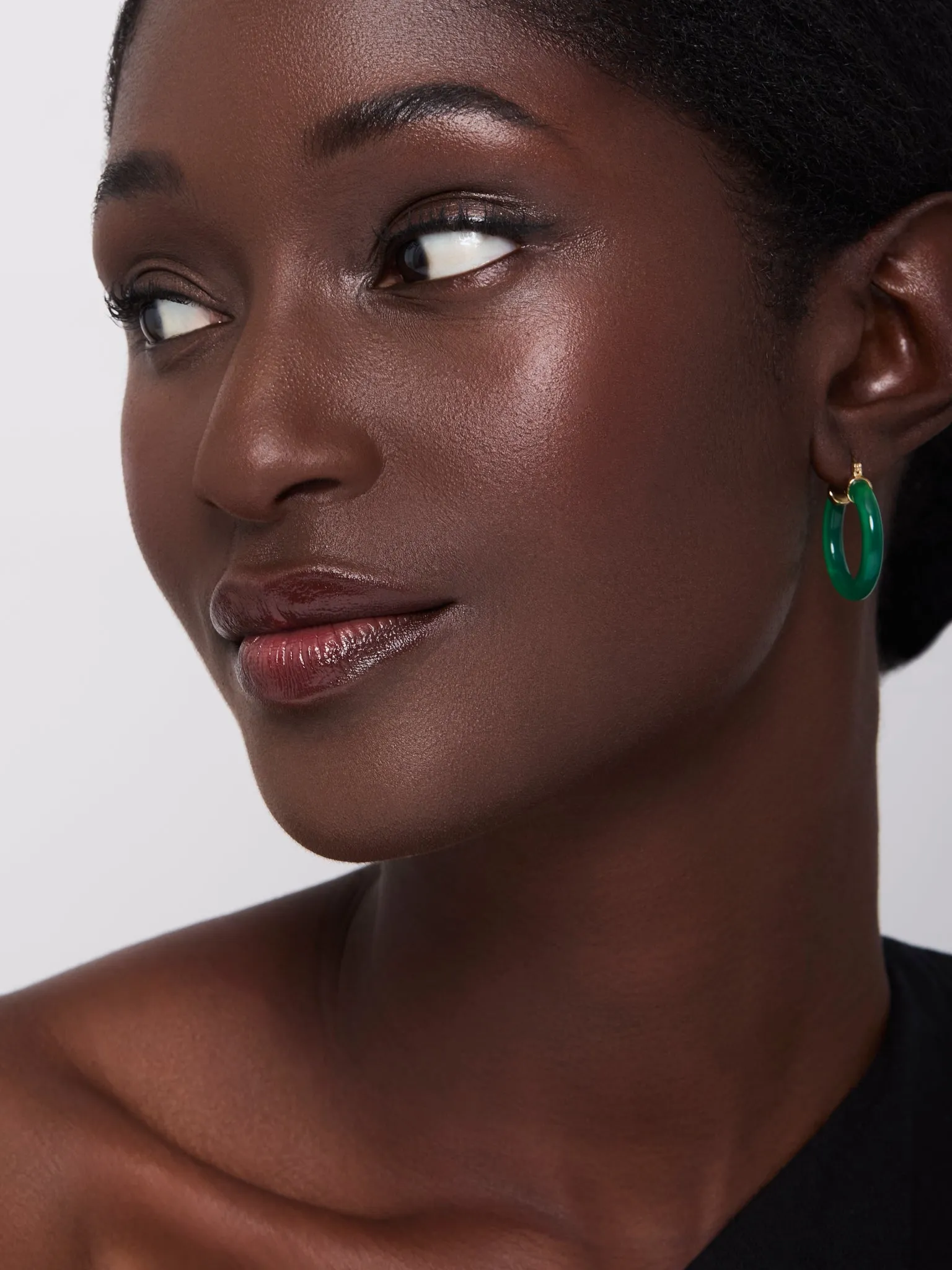 Green Chalcedony Hoops - Image 4