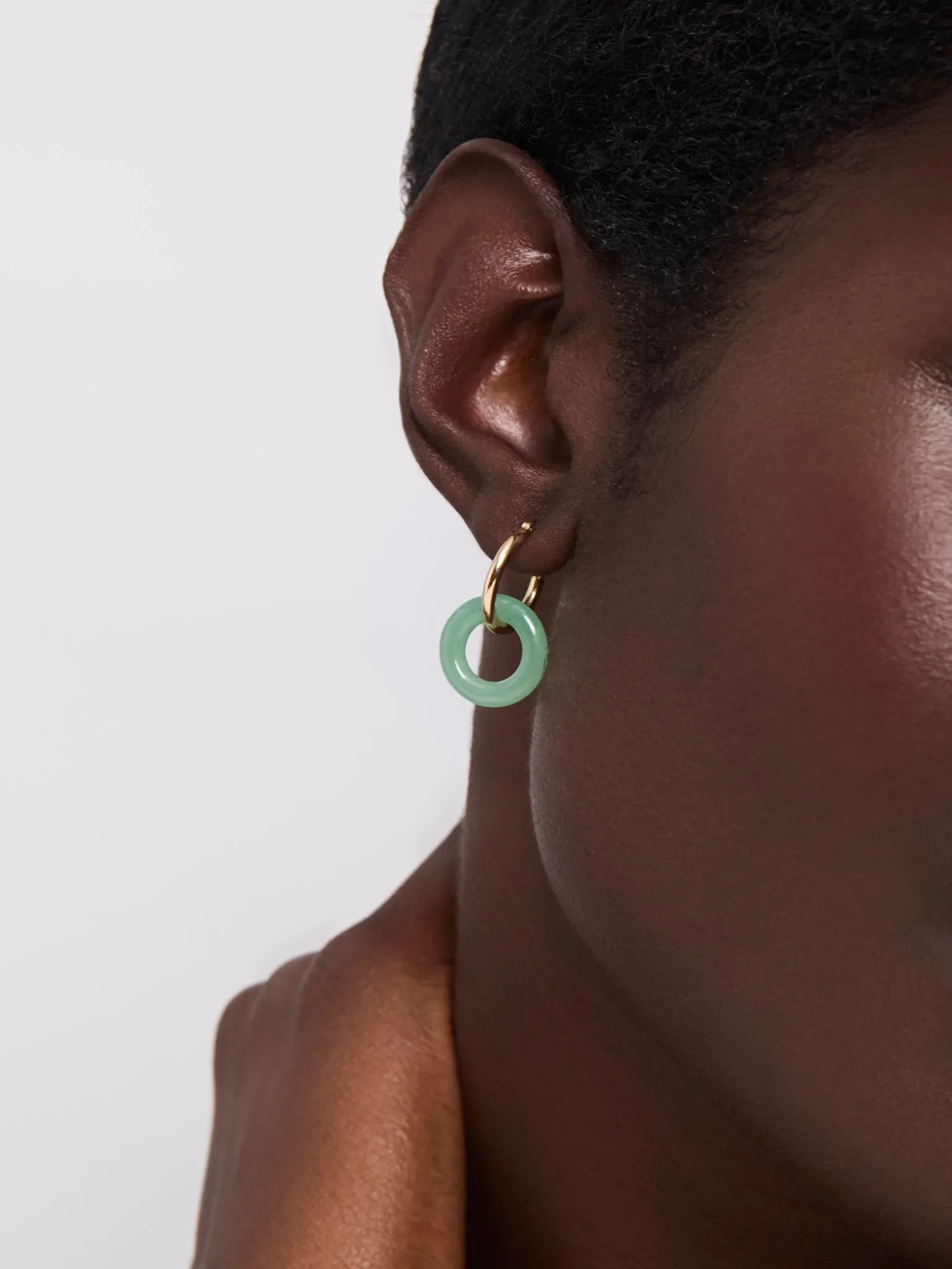 14kt Jade Donut Hoops - Image 2