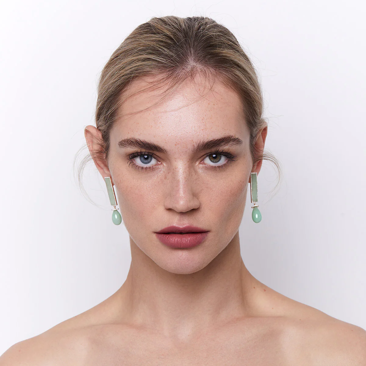 14kt Jade Exclamation Earrings - Image 3