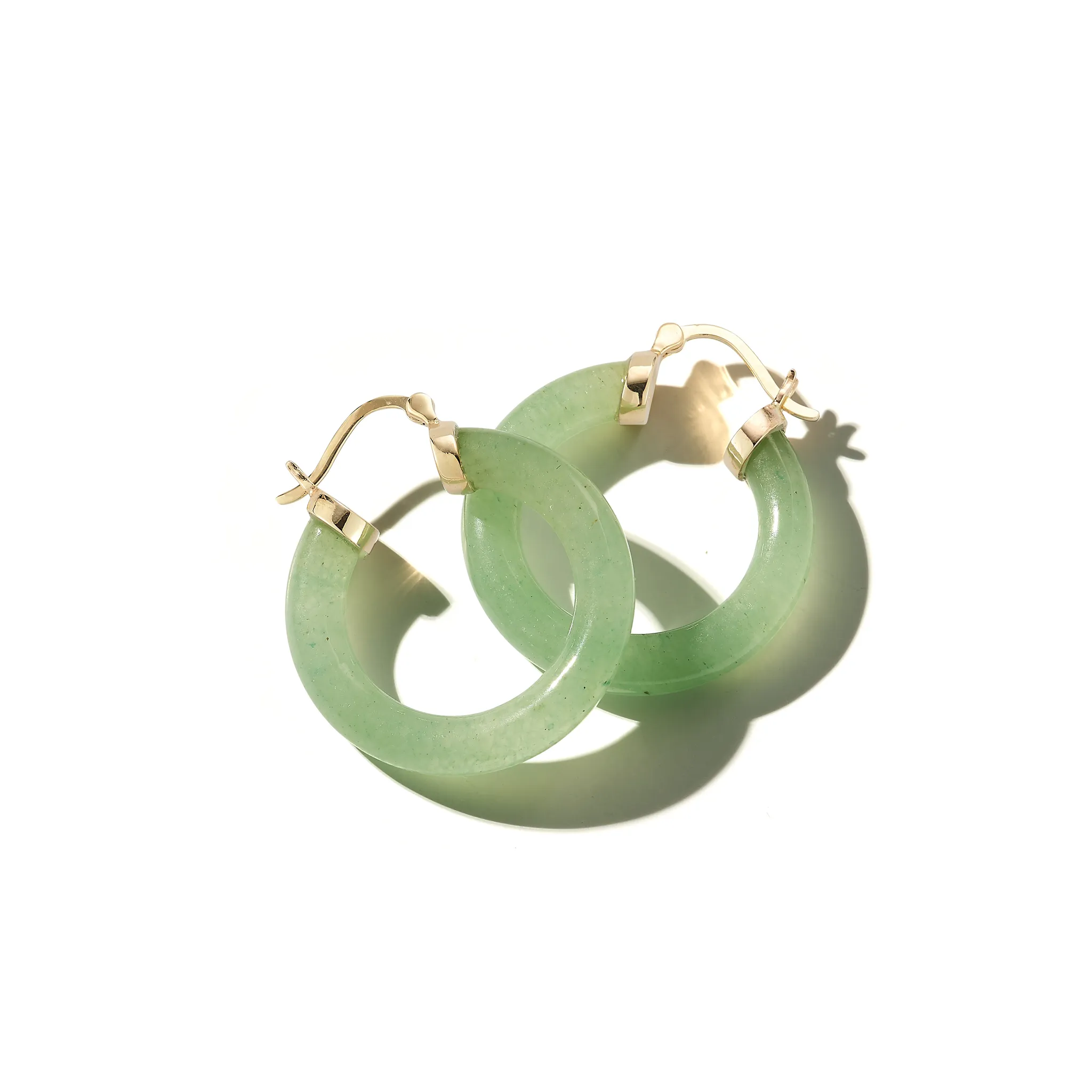 14kt Jade Hoops - Image 3