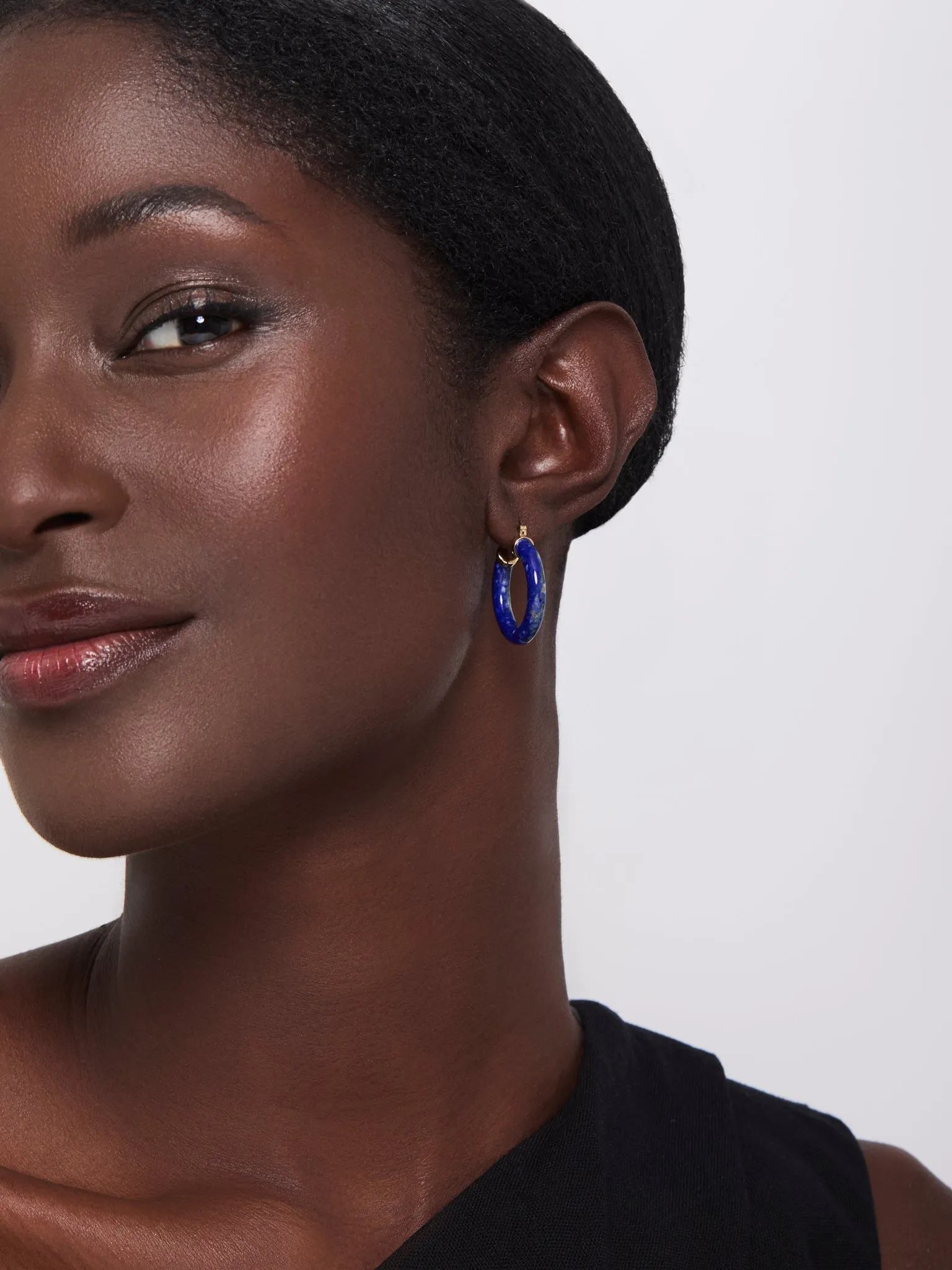 14kt Lapis Hoops - Image 2