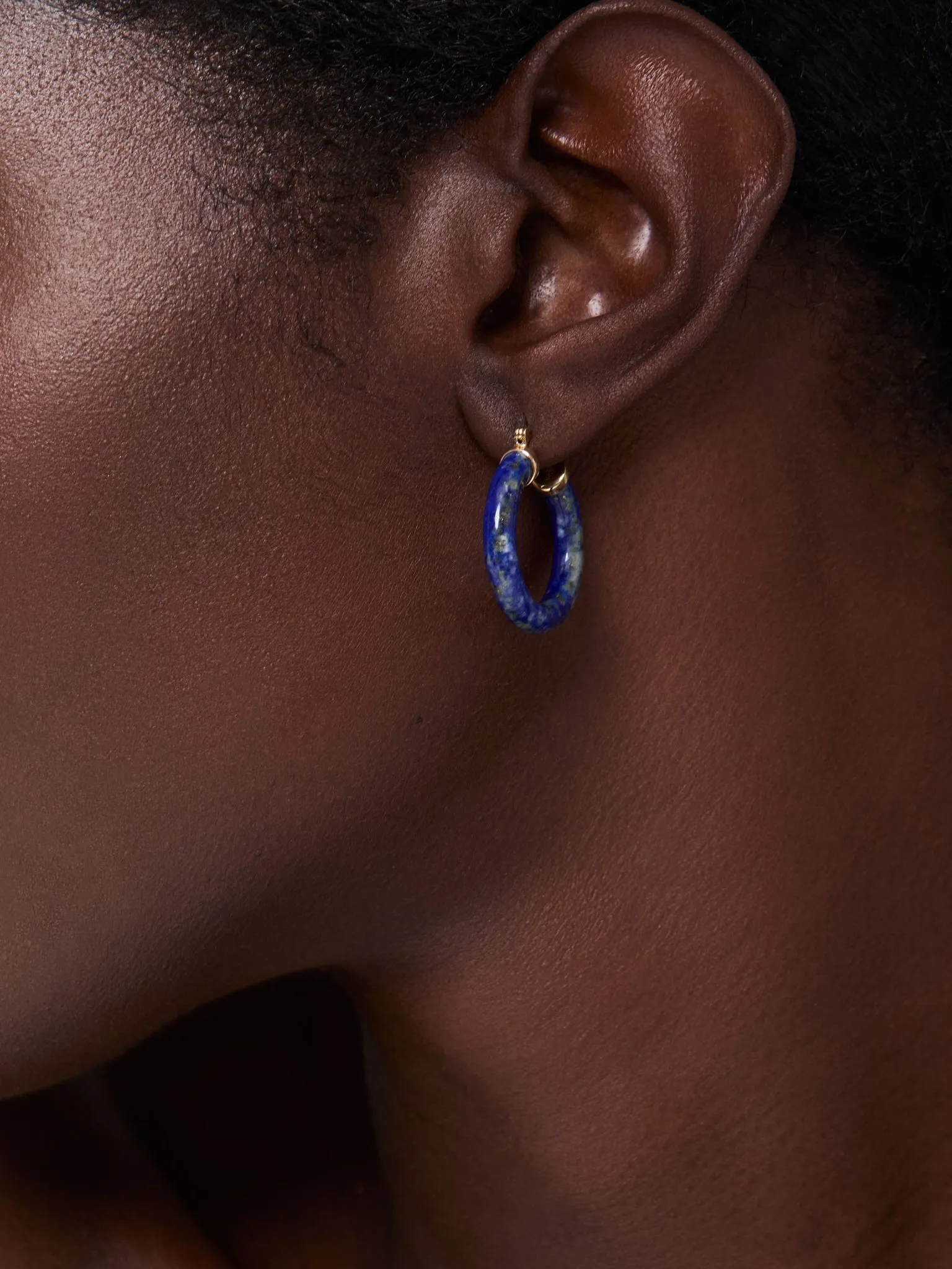 14kt Lapis Hoops - Image 3