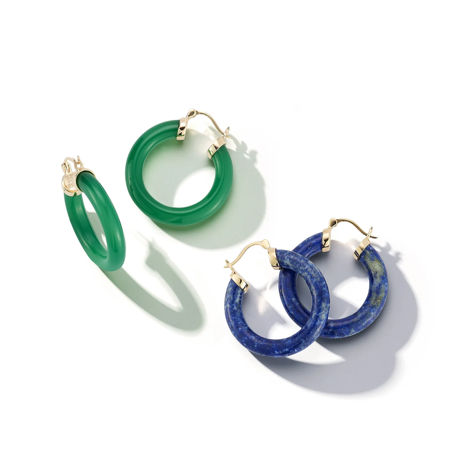 14kt Lapis Hoops - Image 4