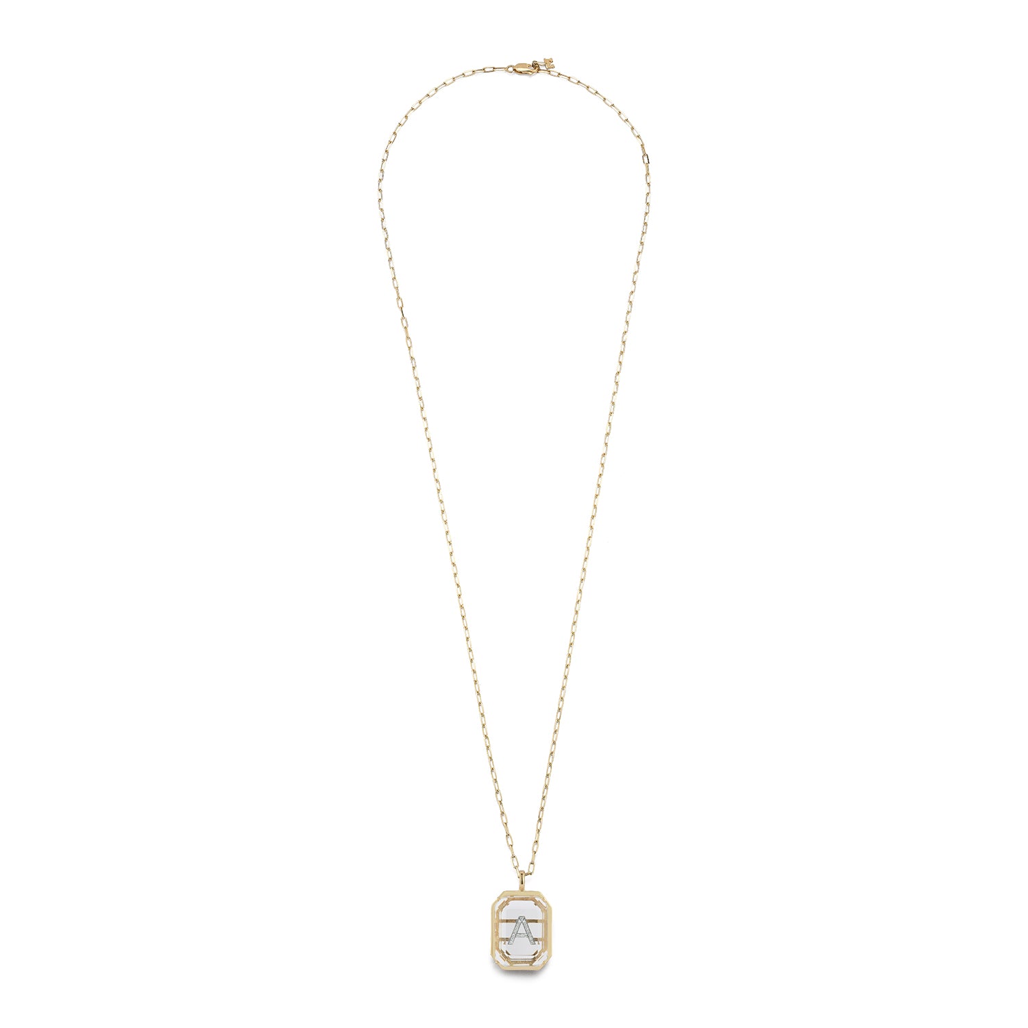Large Gold Frame Secret Initial Necklace // A-Z - Image 3