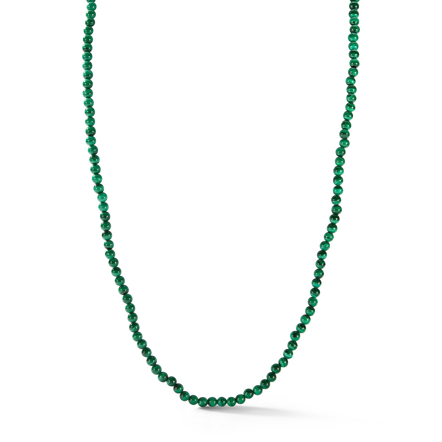 14kt Malachite Beaded Necklace 22" - Image 3