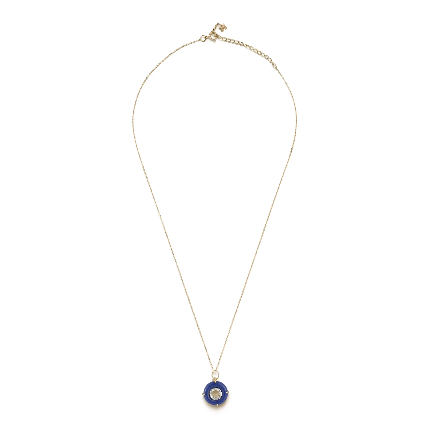 14kt Malachite Donut Diamond Inner Circle Necklace - Image 5