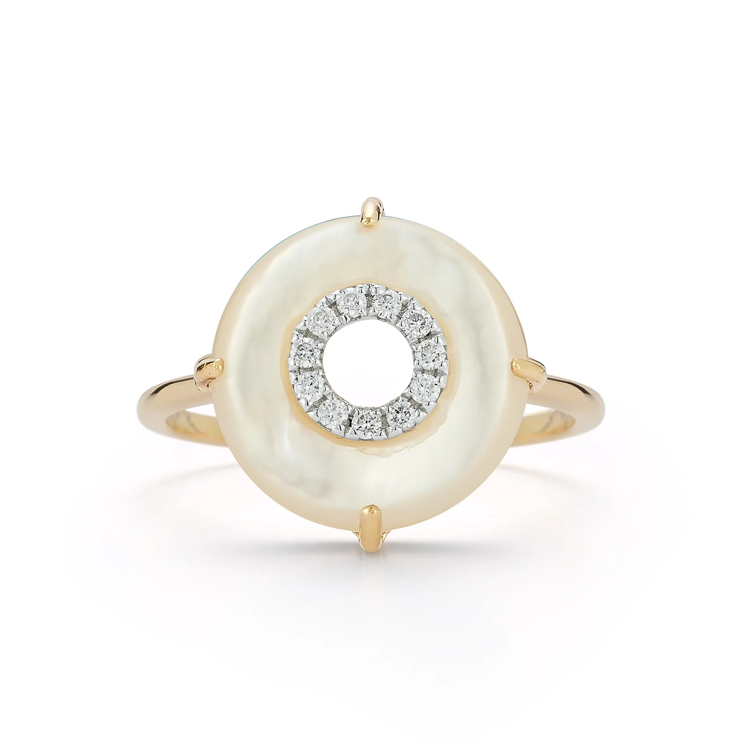 Mother of Pearl and Diamond Donut Ring - Image 5