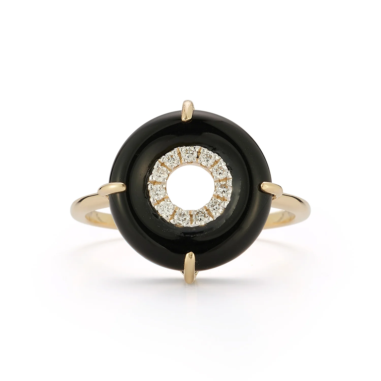14kt Onyx and Diamond Donut Ring - Image 5