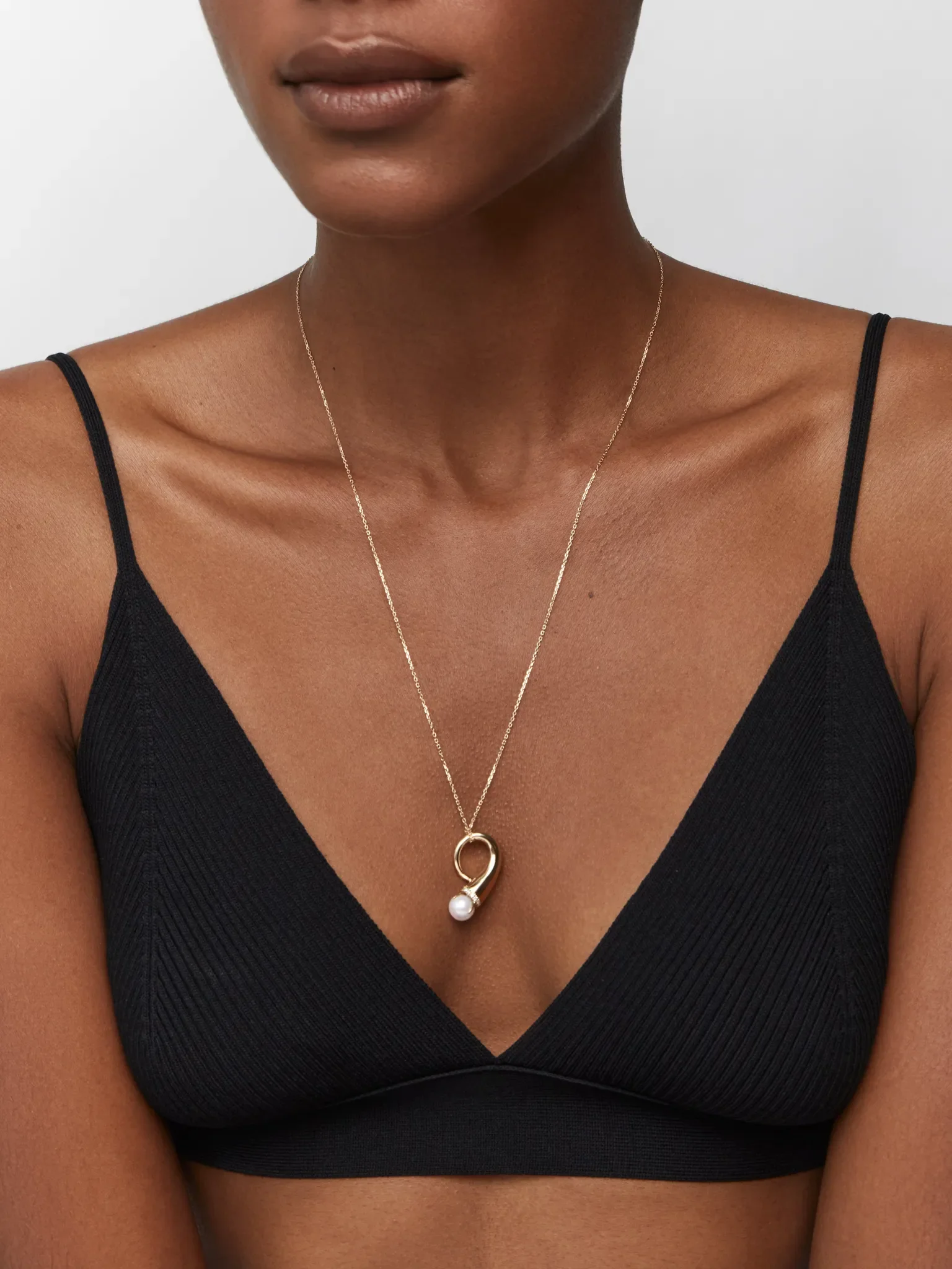 14kt Pearl Cornucopia Necklace - Image 3
