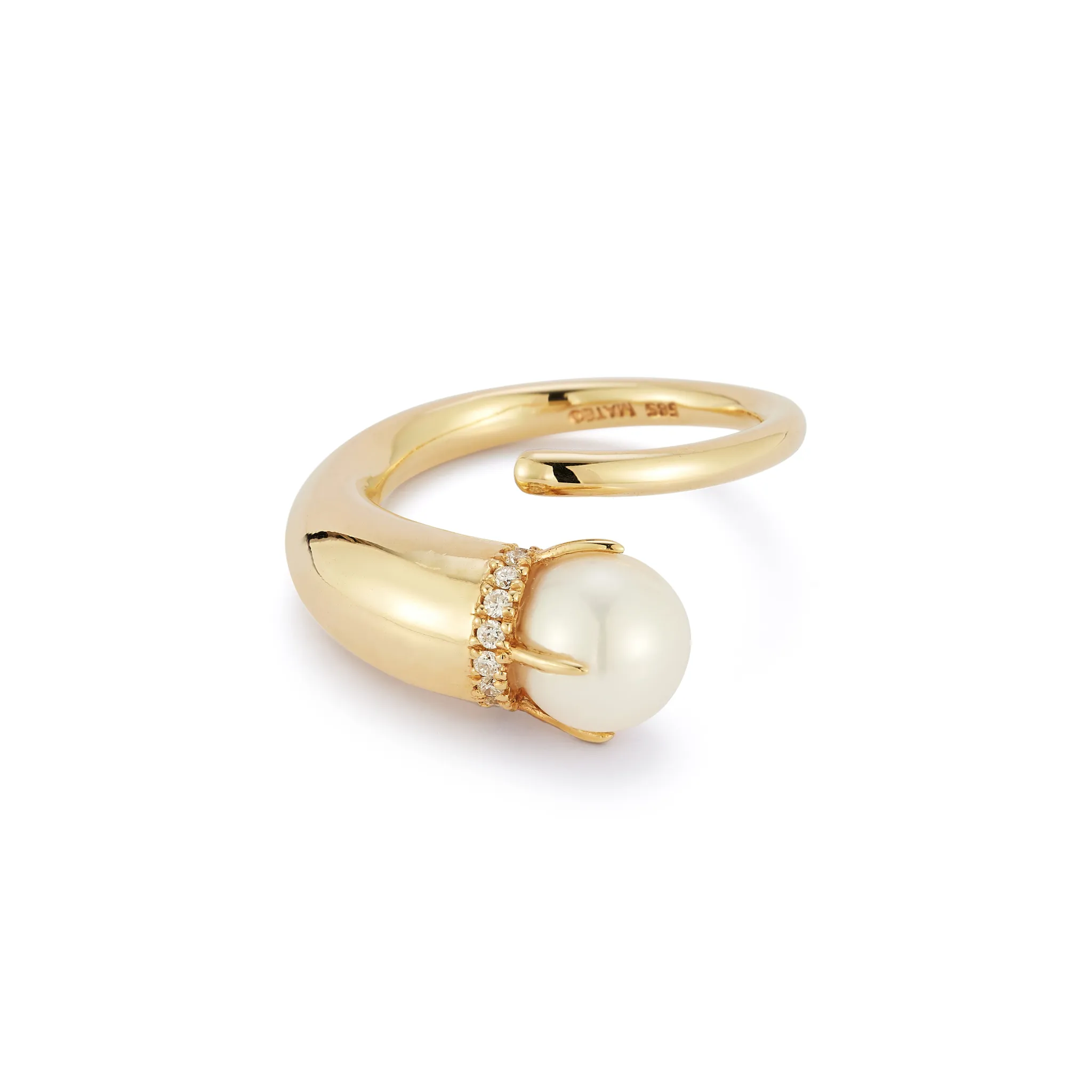 14kt Pearl Cornucopia Ring - Image 4