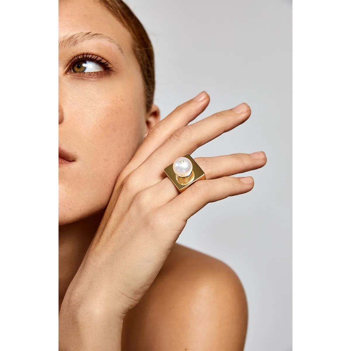 14kt Pearl Cube Ring - Image 5