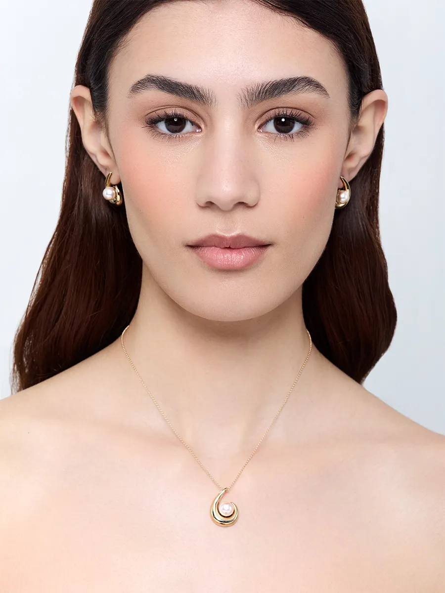 14kt Pearl Curl Necklace - Image 3