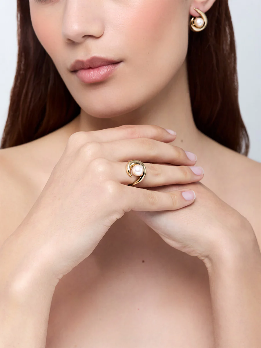 14kt Pearl Curl Ring - Image 4