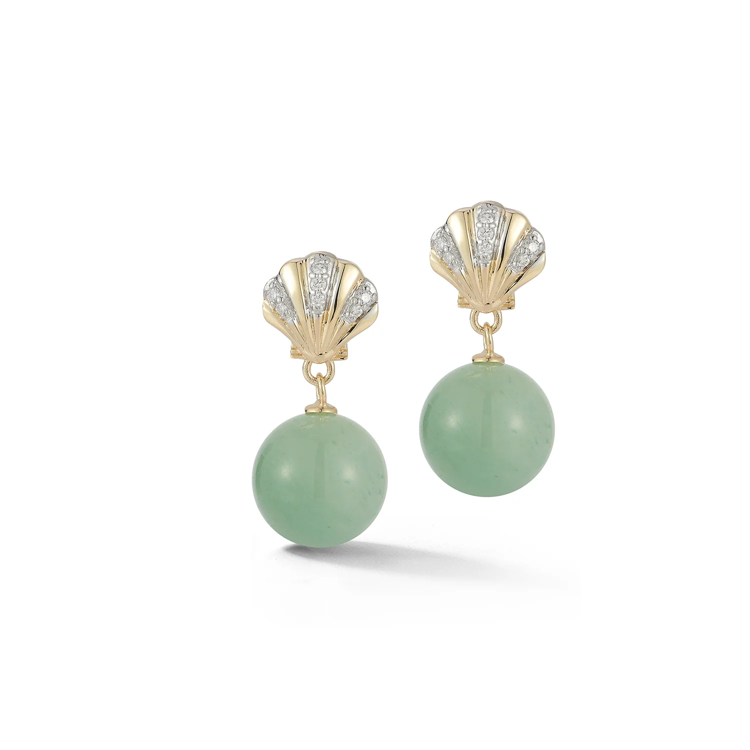 14kt Petite Venus Jade Drop Earrings - Image 3