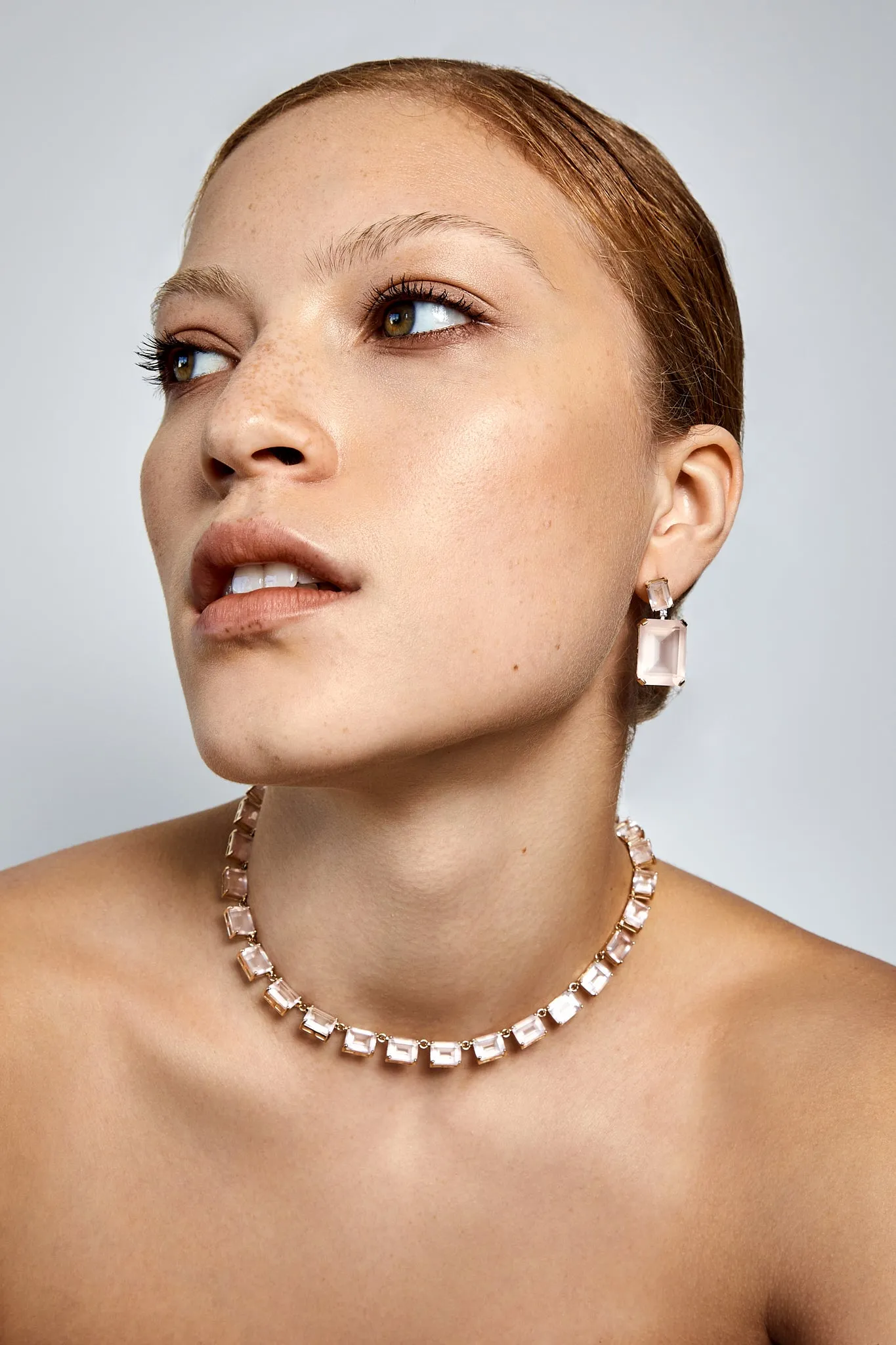14kt Rose Quartz Frame Earrings - Image 3