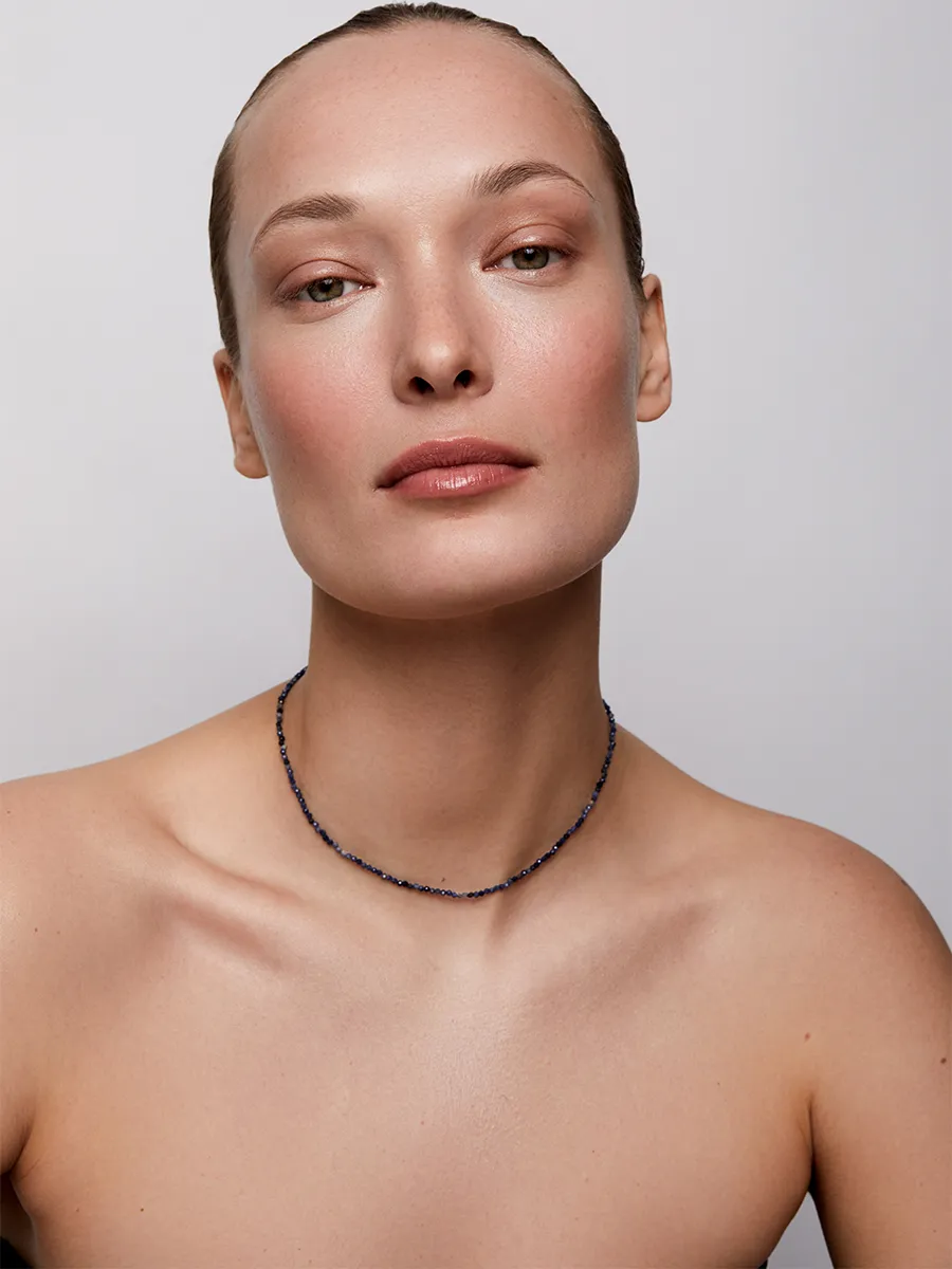 14kt Sapphire Beaded Necklace - Image 2