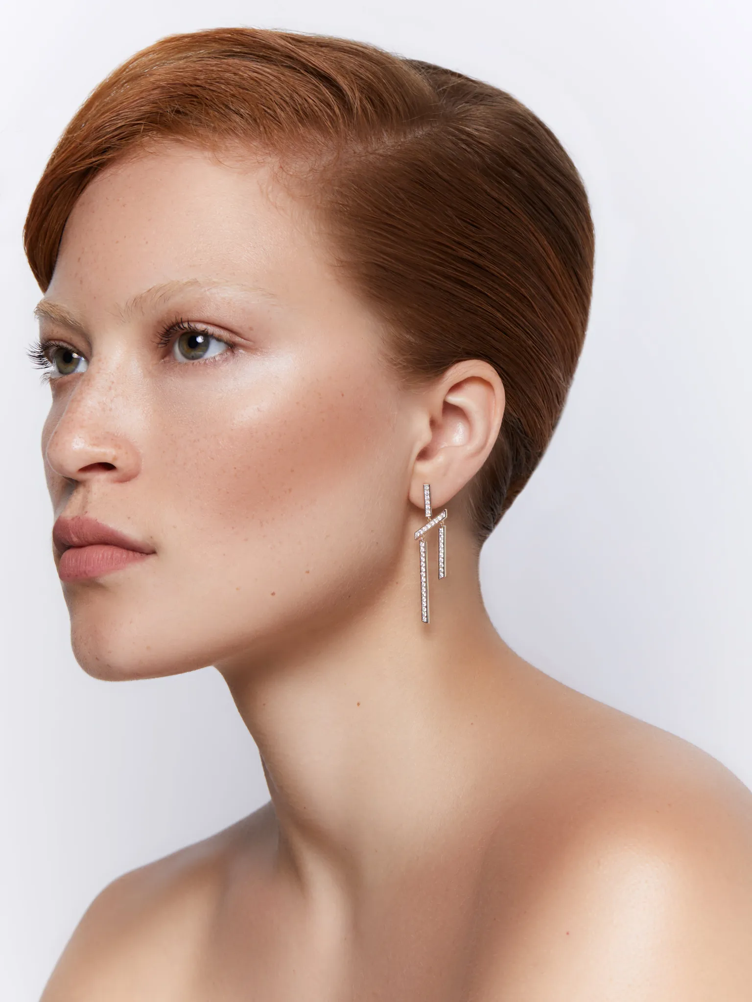 14kt Slanted Twin Bar Earrings - Image 6