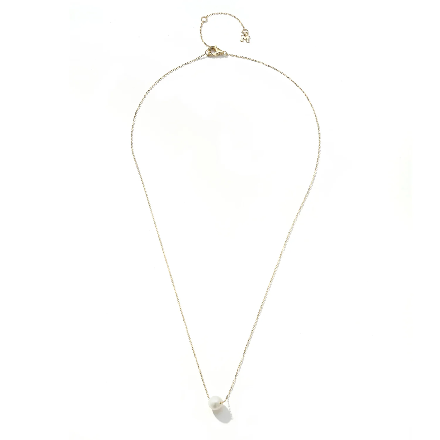 14kt Suspended Pearl Necklace - Image 3