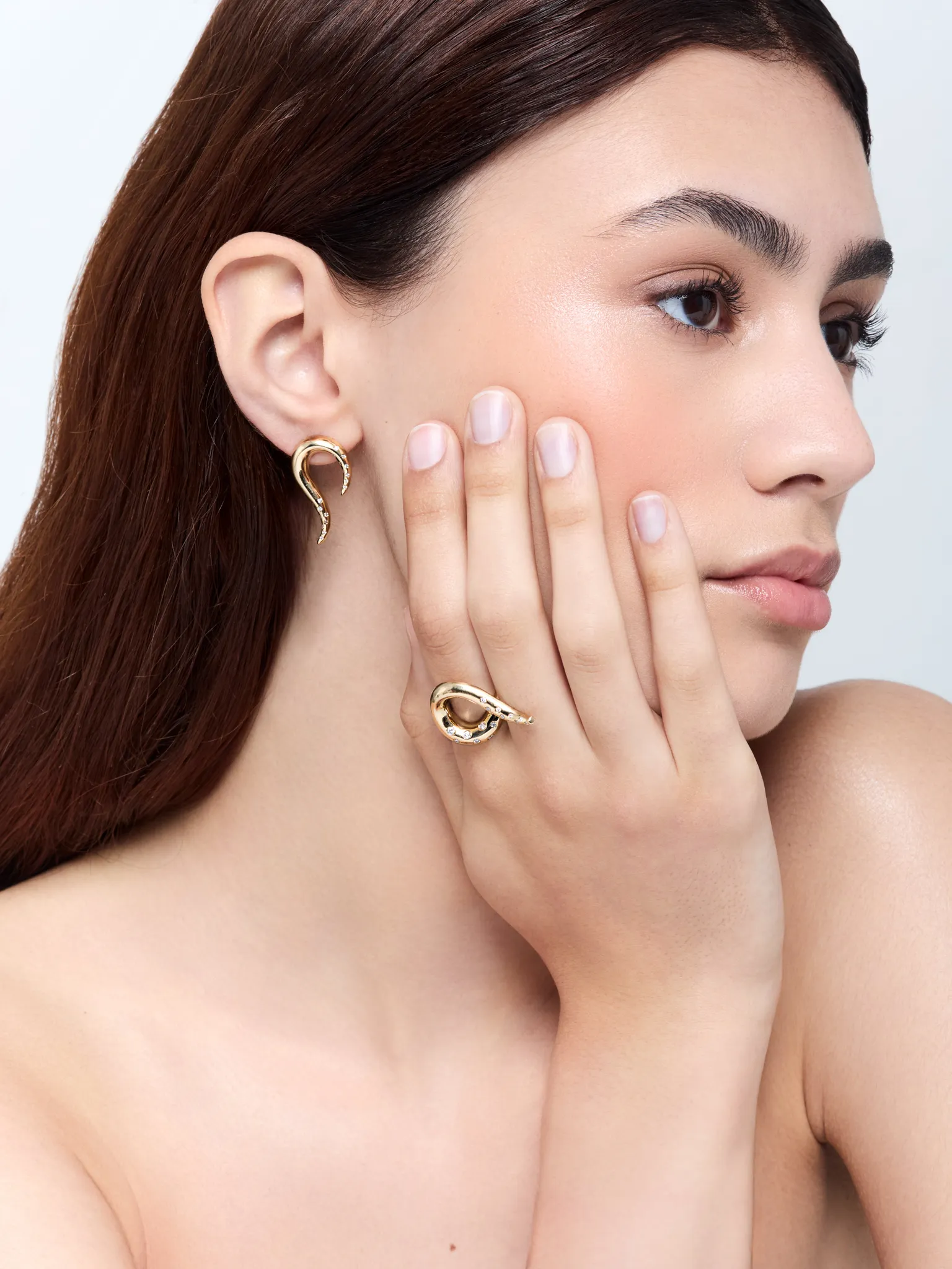 14kt Swoosh Earrings - Image 2